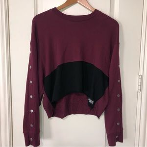 PINK Victoria’s Secret Cropped Button Sweatshirt Size Small